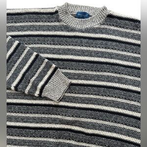 Vintage Town Craft Men’s Knit Navy/Gray Retro Sweater Size XL Old School Grandpa